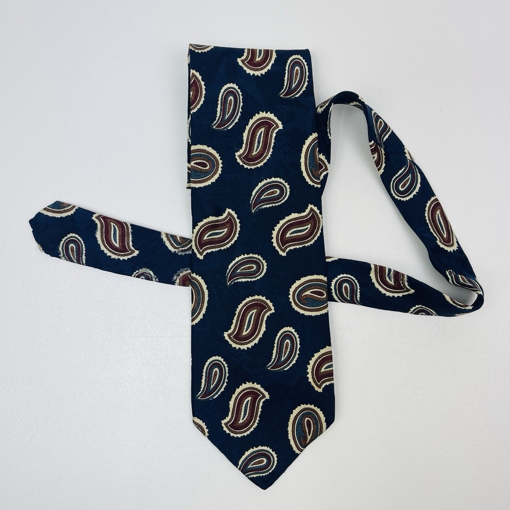 Boston Traders Silk Repp Tie Necktie Blue made in USA